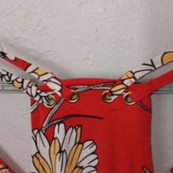 Express Orange Floral Bird V Neck Strappy Tank Size Small - Picture 8 of 11